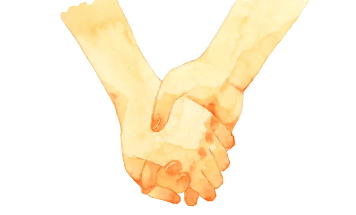 手を取り合うイラスト